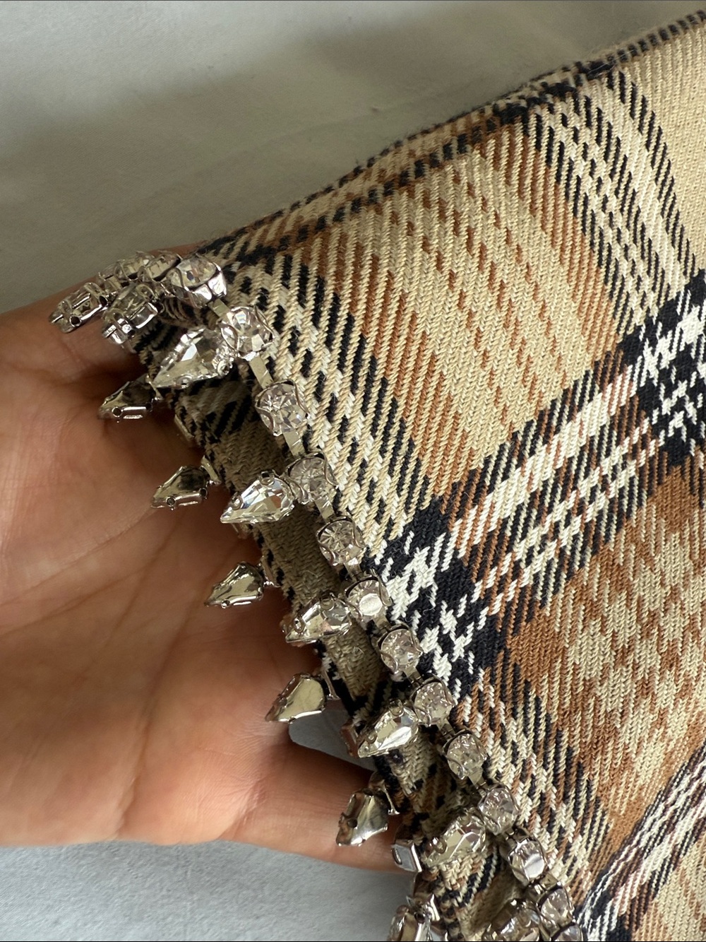 AREA Heart Bow Plaid Mini Skirt - Picture 2 of 3